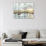 Calm Reflections by Studio Arts Meadow Birch Trees Canvas Art Print - Image 3