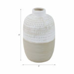 Carlile Stoneware Ceramic Vase with Carved Texture and Contemporary Casual Home Design - Image 4