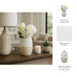 Carlile Stoneware Ceramic Vase with Carved Texture and Contemporary Casual Home Design - Image 5