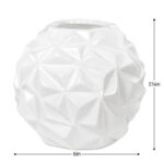 Carneal 6" White Geometric Ball Ceramic Table Vase - Image 5