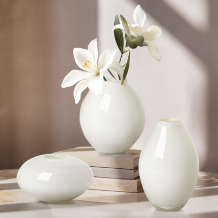 Cecile 3-Piece Hand-Blown Glass Vase Set - Chic Decora