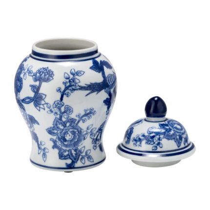 Ceramic Chinoiserie Ginger Jar with Lid - Chic Decora
