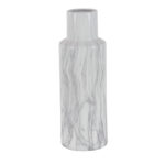 Ceramic Faux Marble White Decorative Vase - Image 6