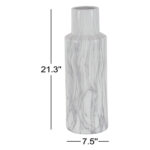 Ceramic Faux Marble White Decorative Vase - Image 2