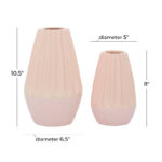Ceramic Handmade Decorative Pink Vase Set - Image 3