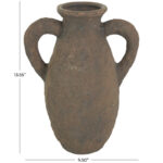 Ceramic Handmade Textured Decorative Vase with Two Wide Handles - Image 5