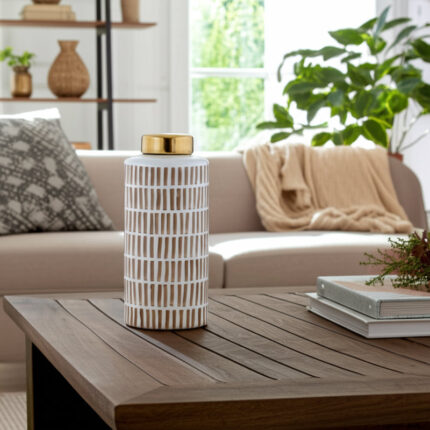 Ceramic Jar with Lid - Chic Decora