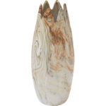 Ceramic Marbled Decorative Vase with Angled Edge Opening and Rust Accents - Image 2