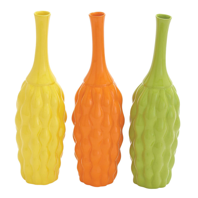 Ceramic Multi Colored Decorative Vase Set (Set of 3) - Image 2