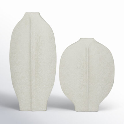 Ceramic Textured Decorative Vase Set - Chic Decora