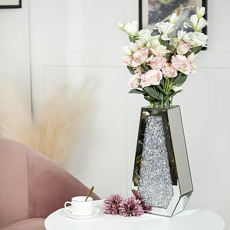 Cerrie 14In Indoor Glass Table Vase – Siver - Chic Decora