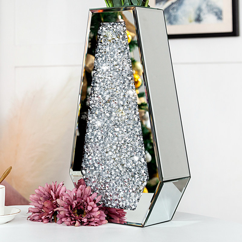 Cerrie 14In Indoor Glass Table Vase – Siver - Chic Decora