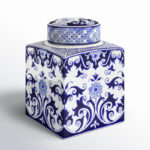 Chadwicks Decorative Square Ceramic Ginger Jar with Lid - Image 3