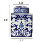 Chadwicks Decorative Square Ceramic Ginger Jar with Lid - Image 5