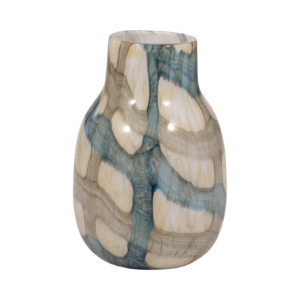 Chambre Flouressa Blue & Tan Glass Vase – Perfect for Modern Homes - Chic Decora