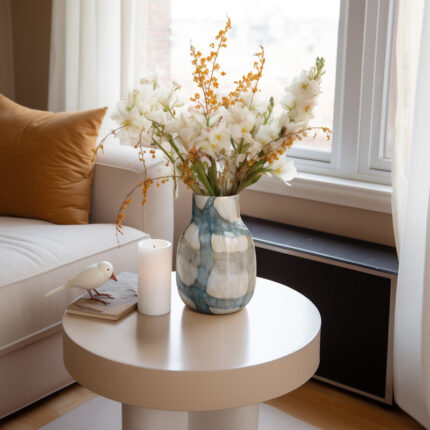 Chambre Flouressa Blue & Tan Glass Vase – Perfect for Modern Homes - Chic Decora