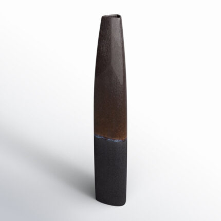 Chambre Neader Stoneware Floor Vase – Cylinder, Two-tone, Timeless Black, Perfect for Home Decor Accents - Chic Decora