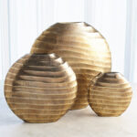 Chased Oval Vase-Antique Brass - Image 7