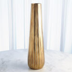 Chased Round Vase-Antique Brass