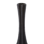 Chesterland Faux Seagrass Tall Woven Floor Brown Decorative Vase with Dark Brown Wrapped Neck - Image 3