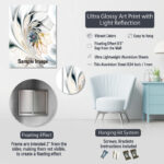 Chic Blue Blooming Flower III - Floral & Botanical Metal Wall Decor - Image 3