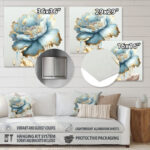 Chic Blue Blooming Flower III - Floral & Botanical Metal Wall Decor - Image 5