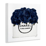 Chic Navy Blue Roses In Glam Fashion Bag XXL Stretched Canvas Wall Art By Amanda Greenwood - Image 2