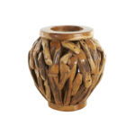 Chimaihe Teak Wood Handmade Live Edge Tree Branch Pot Decorative Brown Vase - Image 2