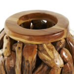 Chimaihe Teak Wood Handmade Live Edge Tree Branch Pot Decorative Brown Vase - Image 3