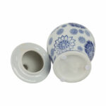 Chinoiserie Ceramic Ginger Jar - 10" Blue and White Decorative Stoneware Canister with Lid - Traditional Floral Design for Home, Office, or Living Room Decor - Image 7