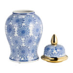 Chinoiserie Stoneware Ceramic Decorative Lidded Jar - Image 2