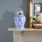 Chinoiserie Stoneware Ceramic Decorative Lidded Jar - Image 6