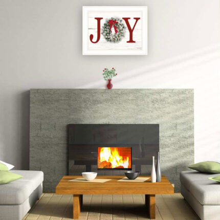 Christmas Joy Framed Wall Art for Living Room, Home Wall Décor Framed Print by Lori Deiter - Chic Decora