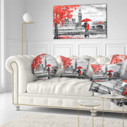 Cityscape " Couples Walking In London " Painting Print