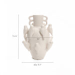 Classic White Ceramic Modern Birds 14.4-Inch Tall Vase - Image 4