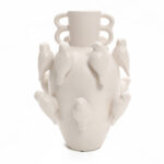 Classic White Ceramic Modern Birds 14.4-Inch Tall Vase - Image 7