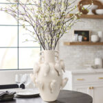 Classic White Ceramic Modern Birds 14.4-Inch Tall Vase - Image 2