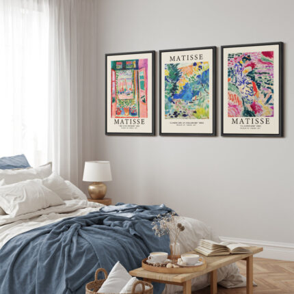 Classical Artwork Colorful Abstract Still Life Henri Matisse Modern Pictures Framed Canvas 3 Pieces Set Print Wall Art - Chic Decora