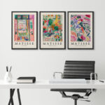 Classical Artwork French Floral Window Girl Woman Colorful Abstract Still Life - Canvas 3 Pieces Henri Matisse Print - Image 4