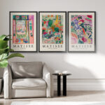 Classical Artwork French Floral Window Girl Woman Colorful Abstract Still Life - Canvas 3 Pieces Henri Matisse Print - Image 5