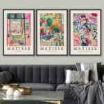 Classical Artwork French Floral Window Girl Woman Colorful Abstract Still Life - Canvas 3 Pieces Henri Matisse Print - Image 6