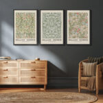 Classical Artwork Sweet Briar, Sunflower, Golden Lily - Floral Botanical Framed Canvas 3 Pieces William Morris Print - Image 5