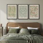 Classical Artwork Sweet Briar, Sunflower, Golden Lily - Floral Botanical Framed Canvas 3 Pieces William Morris Print - Image 6