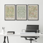 Classical Artwork Sweet Briar, Sunflower, Golden Lily - Floral Botanical Framed Canvas 3 Pieces William Morris Print - Image 8
