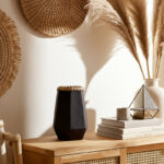 Claudene Boho Stoneware Ceramic Vase with Handwoven Detailing and Geometric Design - Modern Decorative Accent for Eclectic Interiors. - Image 2