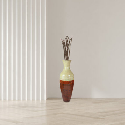 Claxton Handmade Wood Floor Vase - Chic Decora