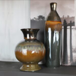 ClayBarn Patina Artisan Ceramic 20.5'' H Verde Skinny Bottle Vase - Image 2