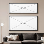 Clouds " Moody Black Modern Minimalist Neutral Artwork " - Extra Large Framed Wall Art Canvas Print - Image 3