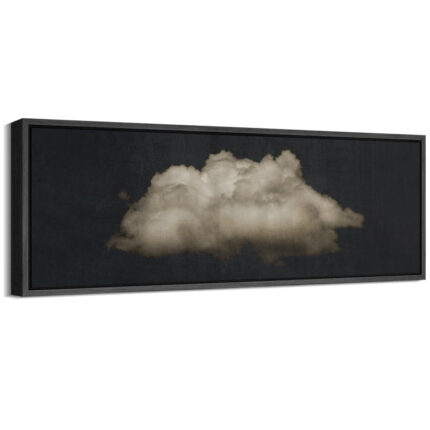 Clouds ” Moody Black Modern Minimalist Neutral Artwork ” – Extra Large Framed Wall Art Canvas Print - Chic Decora