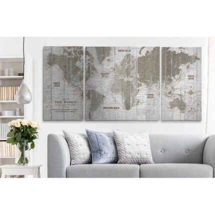 Clyatt ” Old World Map ” 3 – Pieces - Chic Decora